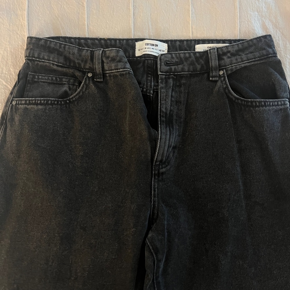 Cotton On Black Relaxed Jeans with Washed Look
